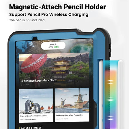 For iPad Air 11 (2024) Case Rotating Kickstand PC+TPU Shockproof Tablet Cover