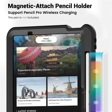 For iPad Air 11 (2024) Case Rotating Kickstand PC+TPU Shockproof Tablet Cover