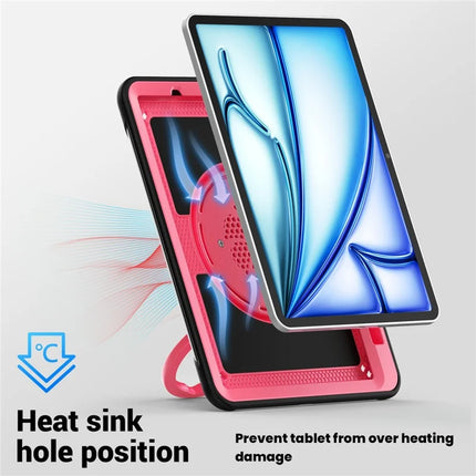 For iPad Air 11 (2024) Case Rotating Kickstand PC+TPU Shockproof Tablet Cover