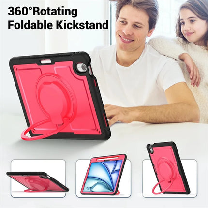 For iPad Air 11 (2024) Case Rotating Kickstand PC+TPU Shockproof Tablet Cover