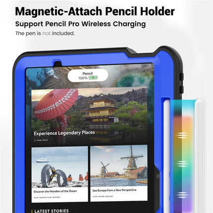 For iPad Air 11 (2024) Case Rotating Kickstand PC+TPU Shockproof Tablet Cover