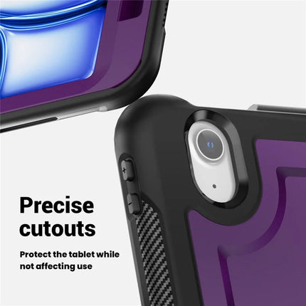 For iPad Air 11 (2024) Case Rotating Kickstand PC+TPU Shockproof Tablet Cover