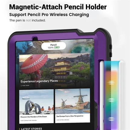 For iPad Air 11 (2024) Case Rotating Kickstand PC+TPU Shockproof Tablet Cover