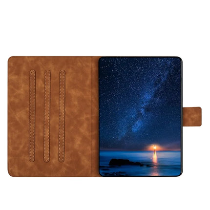 For iPad Air 11 (2024) / Air (2022) / Air (2020) Case Couple Cat Imprinted Microfiber Leather Smart Tablet Cover