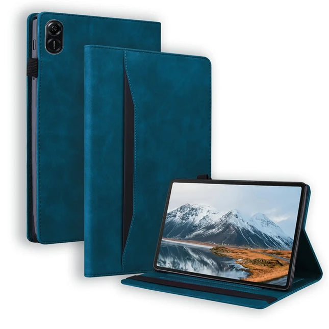 For Honor Pad X8a Case PU Leather Business Folio Protective Tablet Cover Card Holder - Blue