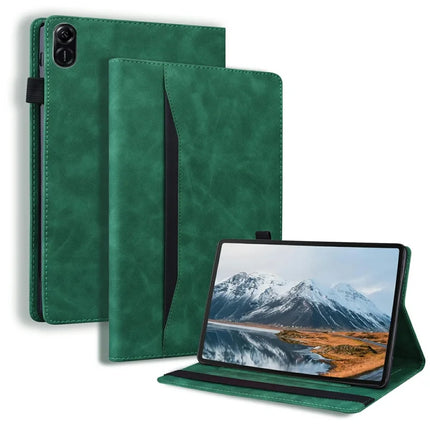 For Honor Pad X8a Case PU Leather Business Folio Protective Tablet Cover Card Holder - Green