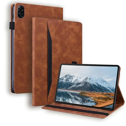 For Honor Pad X8a Case PU Leather Business Folio Protective Tablet Cover Card Holder - Brown