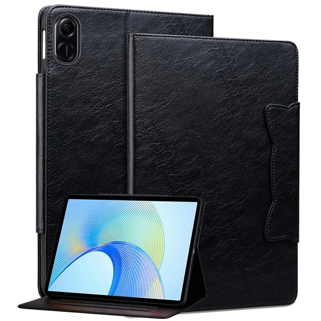 For Honor Pad X8a Case Cat Buckle Closure Leather Protective Stand Cover - Black