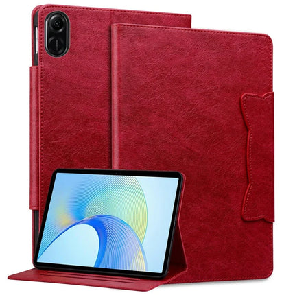 For Honor Pad X8a Case Cat Buckle Closure Leather Protective Stand Cover - Red