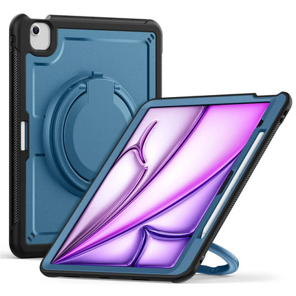 For iPad Air 13 (2024) Case Rotating Kickstand PC+TPU Shockproof Tablet Cover