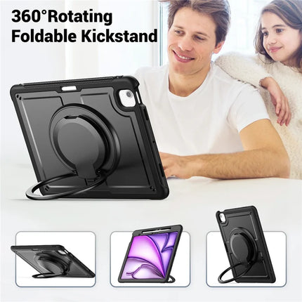 For iPad Air 13 (2024) Case Rotating Kickstand PC+TPU Shockproof Tablet Cover