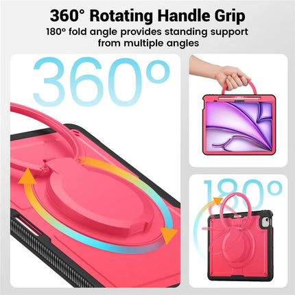 For iPad Air 13 (2024) Case Rotating Kickstand PC+TPU Shockproof Tablet Cover