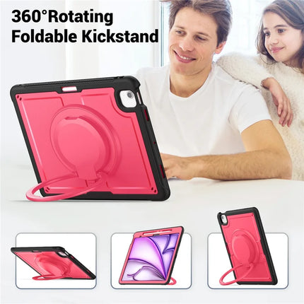 For iPad Air 13 (2024) Case Rotating Kickstand PC+TPU Shockproof Tablet Cover