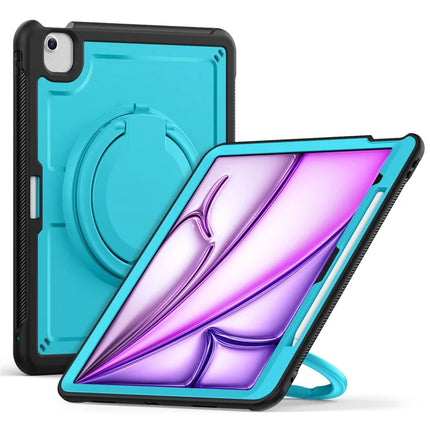For iPad Air 13 (2024) Case Rotating Kickstand PC+TPU Shockproof Tablet Cover