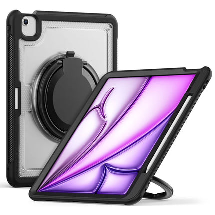 For iPad Air 13 (2024) Case Rotating Kickstand PC+TPU Shockproof Tablet Cover