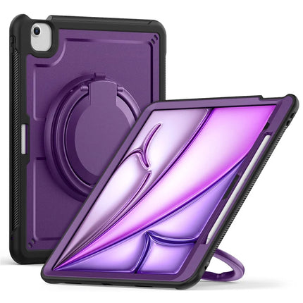 For iPad Air 13 (2024) Case Rotating Kickstand PC+TPU Shockproof Tablet Cover