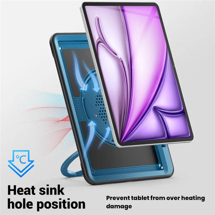 For iPad Air 13 (2024) Case with Shoulder Strap Kickstand PC+TPU Tablet Cover