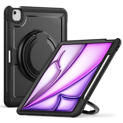 For iPad Air 13 (2024) Case with Shoulder Strap Kickstand PC+TPU Tablet Cover