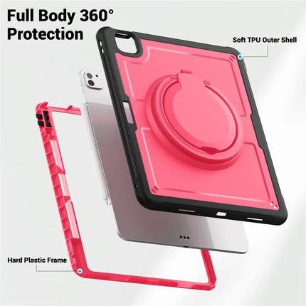 For iPad Air 13 (2024) Case with Shoulder Strap Kickstand PC+TPU Tablet Cover
