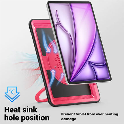 For iPad Air 13 (2024) Case with Shoulder Strap Kickstand PC+TPU Tablet Cover