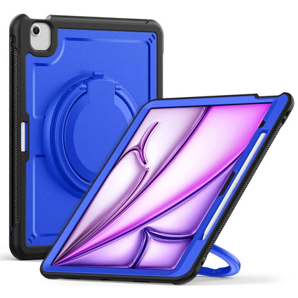 For iPad Air 13 (2024) Case with Shoulder Strap Kickstand PC+TPU Tablet Cover