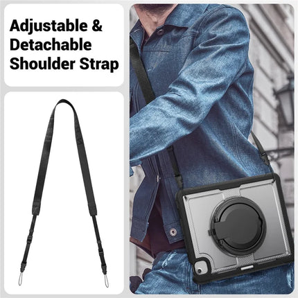 For iPad Air 13 (2024) Case with Shoulder Strap Kickstand PC+TPU Tablet Cover