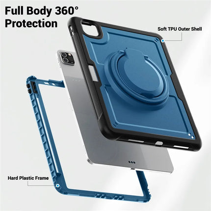 For iPad Pro 11 (2022) / (2021) / (2020) / (2018) / iPad Air (2022) / (2020) Case Kickstand PC+TPU Tablet Cover