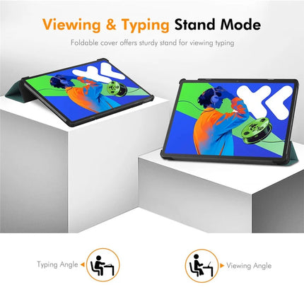 For Lenovo Xiaoxin Pad Pro 12.7 (2025) ENKAY HAT PRINCE Trifold Stand Cover PU Leather+PC Tablet Case