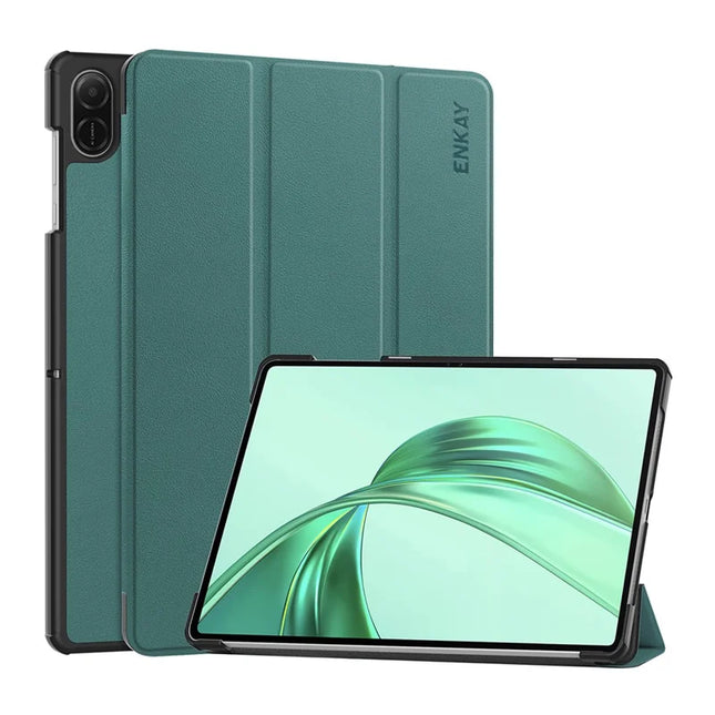For Honor Pad X8a ENKAY HAT PRINCE Trifold Stand Cover PU Leather+PC Tablet Case - Dark Green