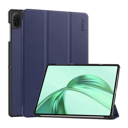 For Honor Pad X8a ENKAY HAT PRINCE Trifold Stand Cover PU Leather+PC Tablet Case - Dark Blue