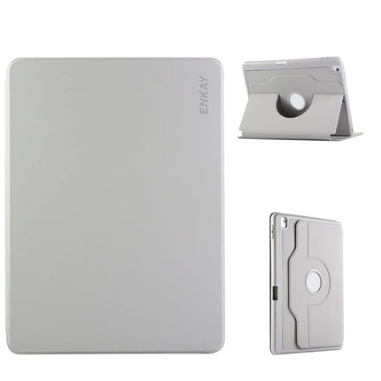 For iPad Pro 10.5-inch (2017) / iPad 10.2 (2021) / iPad 10.2 (2019) / iPad 10.2 (2020) / iPad Air 10.5 inch (2019) ENKAY HAT PRINCE Stand Case TPU+PU Auto Wake / Sleep 360 Degree Rotation Tablet Cover - Grey