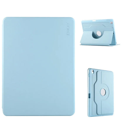 For iPad Pro 10.5-inch (2017) / iPad 10.2 (2021) / iPad 10.2 (2019) / iPad 10.2 (2020) / iPad Air 10.5 inch (2019) ENKAY HAT PRINCE Stand Case TPU+PU Auto Wake / Sleep 360 Degree Rotation Tablet Cover - Light Blue
