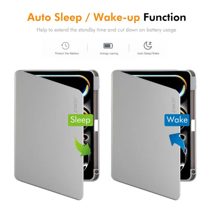 For iPad Air (2022) / iPad Air (2020) / iPad Pro 11 (2022) / iPad Pro 11 (2021) / iPad Pro 11 (2020) / iPad Pro 11-inch (2018) / iPad Air 11 (2024) ENKAY HAT PRINCE Stand Case TPU+PU Auto Wake / Sleep 360 Degree Rotation Tablet Cover