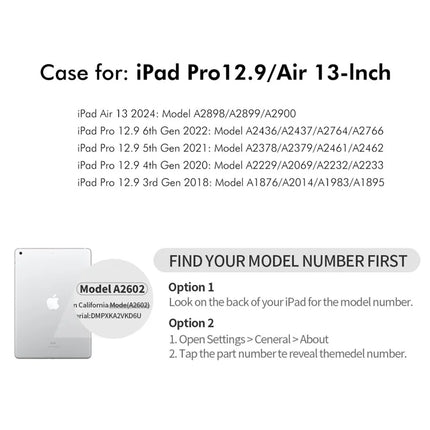 For iPad Pro 12.9-inch (2018) / iPad Pro 12.9 (2020) / iPad Pro 12.9 (2022) / iPad Pro 12.9 (2021) / iPad Pro 12.9 2nd Gen (2022) / iPad Air 13 (2024) ENKAY HAT PRINCE Stand Case TPU+PU Auto Wake / Sleep 360 Degree Rotation Tablet Cover