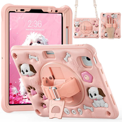 For iPad Air 11 (2024) / Air (2022) / (2020) / iPad Pro 11 (2022) / (2021) / (2020) / (2018) Case with Shoulder Strap Kickstand PC+Silicone+TPU Cover