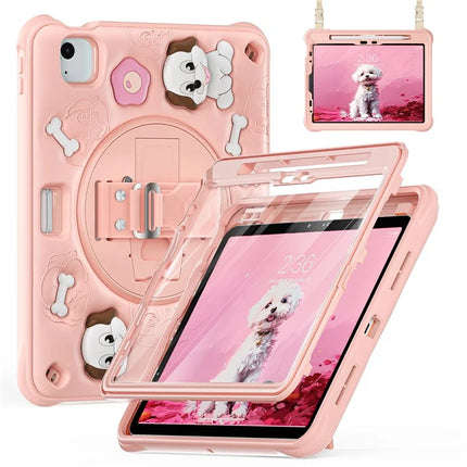 For iPad Air 11 (2024) / Air (2022) / (2020) / iPad Pro 11 (2022) / (2021) / (2020) / (2018) Case with Shoulder Strap Kickstand PC+Silicone+TPU Cover