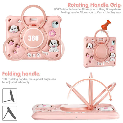 For iPad Air 11 (2024) / Air (2022) / (2020) / iPad Pro 11 (2022) / (2021) / (2020) / (2018) Case Cute Dog Pattern Kickstand PC+Silicone+TPU Tablet Cover