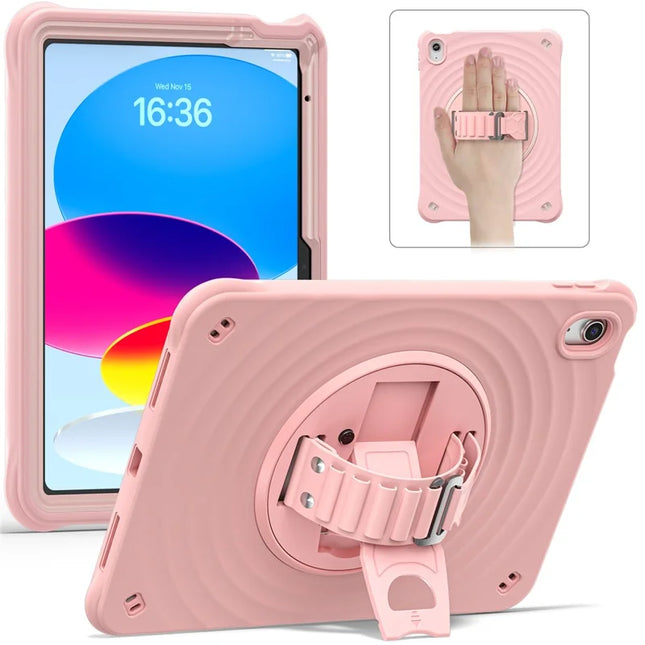 For iPad 10.9 (2022) Case Kickstand TPU+PC+Silicone Tablet Cover - Pink