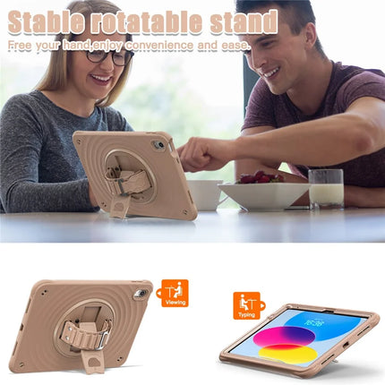For iPad 10.9 (2022) Case Kickstand Hand Strap Tablet Cover with Shoulder Strap