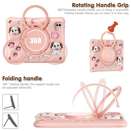 For iPad Pro 11 (2024) Case Cute Dog Pattern Kickstand PC+Silicone+TPU Tablet Cover