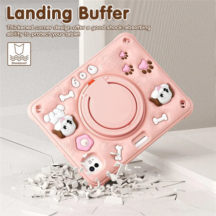 For iPad Pro 11 (2024) Case Cute Dog Pattern Kickstand PC+Silicone+TPU Tablet Cover