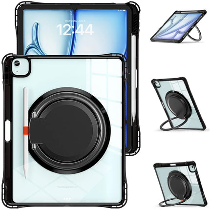 For iPad Air 13 (2024) / iPad Pro 12.9 (2022) / (2021) / (2020) / (2018) Case Rotary Kickstand PC+TPU+Acrylic Tablet Cover