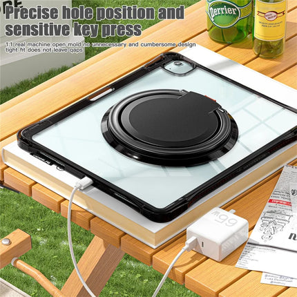 For iPad Air 13 (2024) / iPad Pro 12.9 (2022) / (2021) / (2020) / (2018) Case Rotary Kickstand PC+TPU+Acrylic Tablet Cover