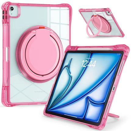For iPad Air 13 (2024) / iPad Pro 12.9 (2022) / (2021) / (2020) / (2018) Case Rotary Kickstand PC+TPU+Acrylic Tablet Cover