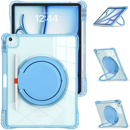 For iPad Air 13 (2024) / iPad Pro 12.9 (2022) / (2021) / (2020) / (2018) Case Rotary Kickstand PC+TPU+Acrylic Tablet Cover