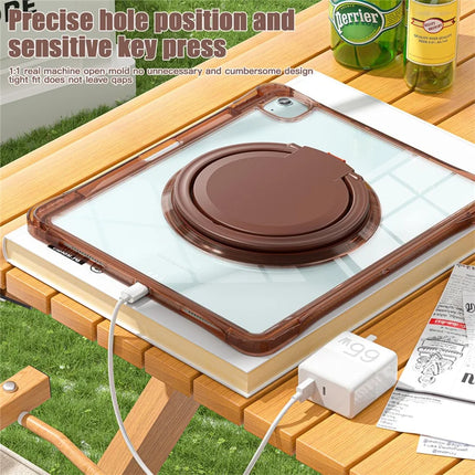 For iPad Air 13 (2024) / iPad Pro 12.9 (2022) / (2021) / (2020) / (2018) Case Rotary Kickstand PC+TPU+Acrylic Tablet Cover