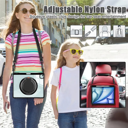 For iPad Air 13 (2024) / iPad Pro 12.9 (2022) / (2021) / (2020) / (2018) Case with Shoulder Strap Kickstand PC+TPU+Acrylic Tablet Cover