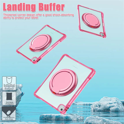 For iPad Air 13 (2024) / iPad Pro 12.9 (2022) / (2021) / (2020) / (2018) Case with Shoulder Strap Kickstand PC+TPU+Acrylic Tablet Cover