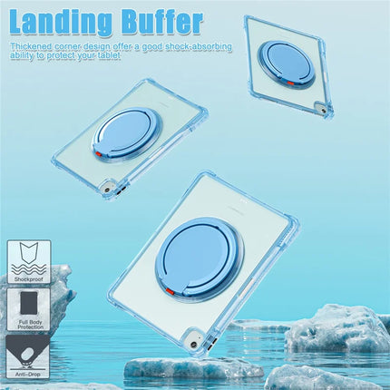 For iPad Air 13 (2024) / iPad Pro 12.9 (2022) / (2021) / (2020) / (2018) Case with Shoulder Strap Kickstand PC+TPU+Acrylic Tablet Cover