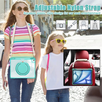 For iPad Air 13 (2024) / iPad Pro 12.9 (2022) / (2021) / (2020) / (2018) Case with Shoulder Strap Kickstand PC+TPU+Acrylic Tablet Cover